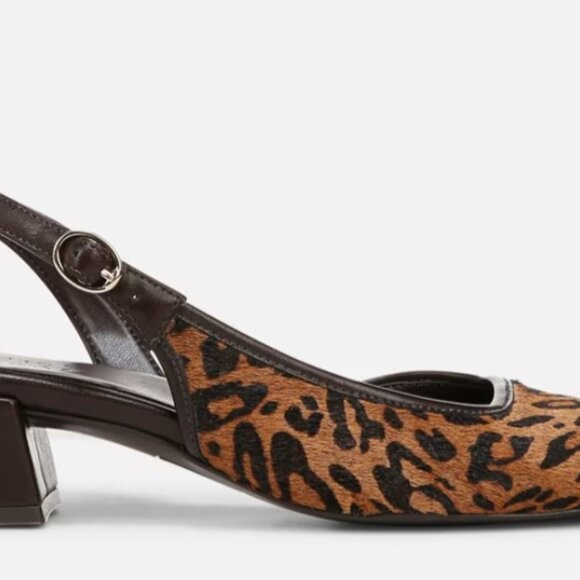 Naturalizer Jayla Leopard Print Calf Hair D'orsay Slingback Pumps Women's Size 6 - Picture 3 of 13